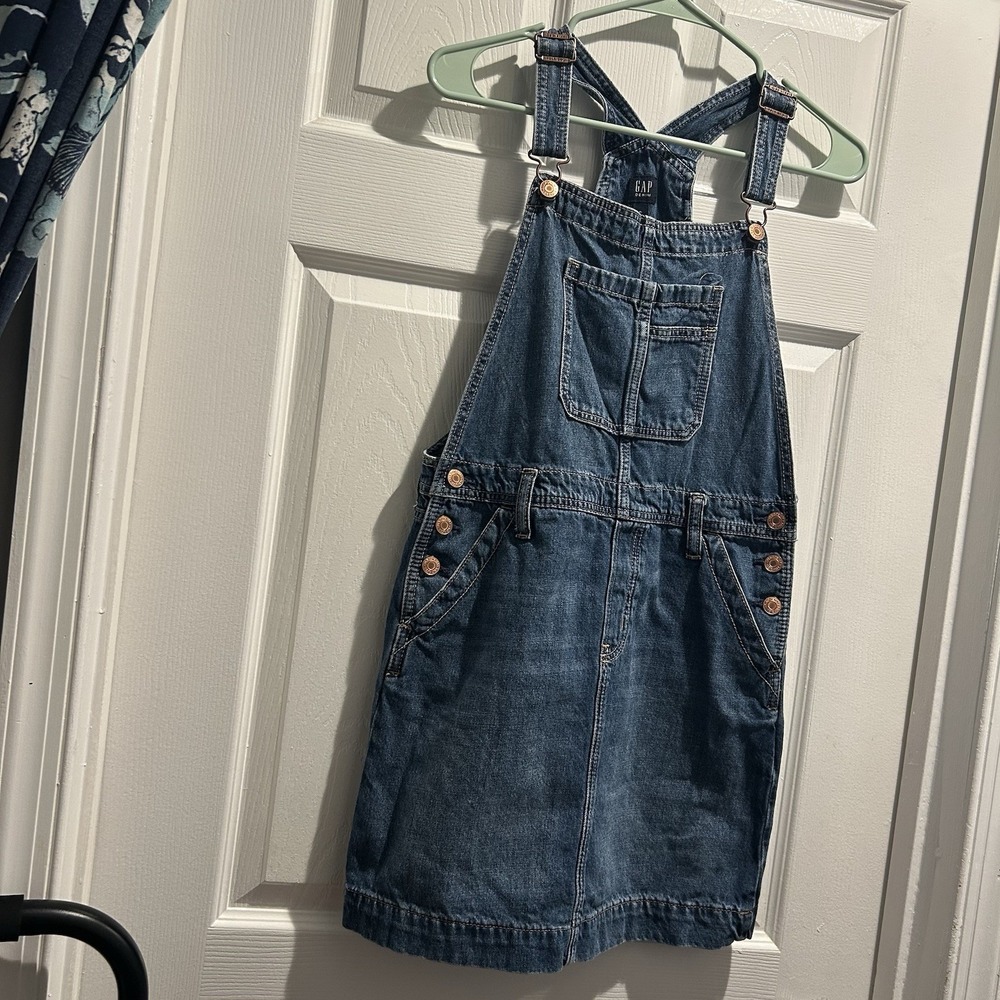 GAP Kids Denim Overall Pinafore Dress Medium Wash - Girls XL (12-13)